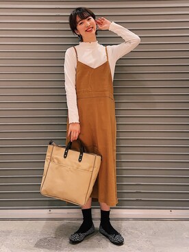 「レイヤードstyle」｜「アイテム（オールインワン・サロペット）」を使った、studio CLIP ジョイナステラス二俣川店さん（レディース・168cm）の春コーディネート