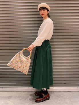 「平成最後のWEARISTAセンバツ」｜「アイテム（ハンチング/ベレー帽）」を使った、studio CLIP ジョイナステラス二俣川店さん（レディース・168cm）の春コーディネート