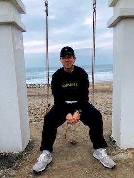 「Carhartt WIP（カーハートダブリューアイピー）のアイテム（ジャージ）」を使った、tttTAI🇹🇼さん（メンズ・172cm）の春コーディネート