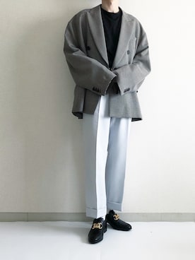 「韓国コーデ」｜「アイテム（チノパンツ）」を使った、Taikiさん（メンズ・169cm）の秋コーディネート