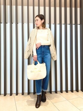 「Moname（モナーム）のアイテム（パンツ）」を使った、26riyoさん（レディース・160cm）の冬コーディネート