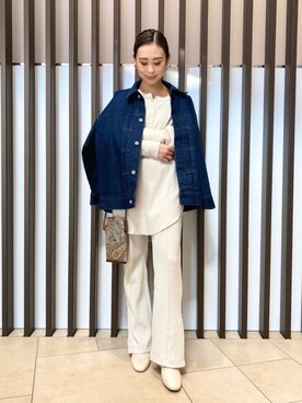 「春めきシューズ」｜「アイテム（デニムジャケット）」を使った、26riyoさん（レディース・160cm）の春コーディネート