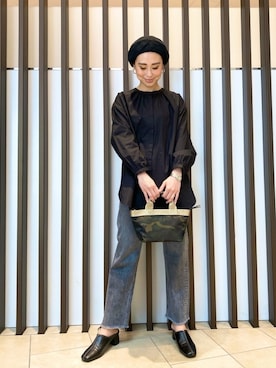 「Moname（モナーム）のアイテム（パンツ）」を使った、26riyoさん（レディース・160cm）の春コーディネート