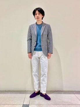 「UNITED ARROWS（ユナイテッドアローズ）のアイテム（スリッポン）」を使った、kakita tsuyoshiさん（メンズ・174cm）の冬コーディネート