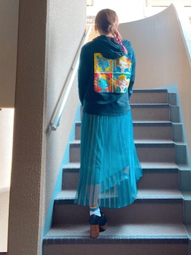 「JEANASIS（ジーナシス）のシアーシャイニープリーツスカート/876109（スカート）」を使った、rkstgrmさん（レディース・161cm・20代）の春コーディネート