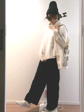 「reca（レカ）のアイテム（ニットキャップ/ビーニー）」を使った、まりさん（レディース・156cm）の冬コーディネート