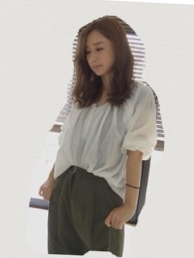 「OZOC（オゾック）のアイテム（チノパンツ）」を使った、Hachiさん（レディース・155cm）の夏コーディネート