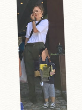 「OZOC（オゾック）のアイテム（チノパンツ）」を使った、Hachiさん（レディース・155cm）の夏コーディネート