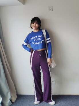 「休闲」｜「アイテム（その他シューズ）」を使った、zhoucancanさん（レディース・156cm）の秋コーディネート