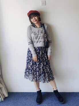 「通勤穿搭」｜「アイテム（ブーツ）」を使った、zhoucancanさん（レディース・156cm）の秋コーディネート