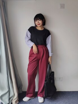 「通勤穿搭」｜「アイテム（その他シューズ）」を使った、zhoucancanさん（レディース・156cm）の秋コーディネート
