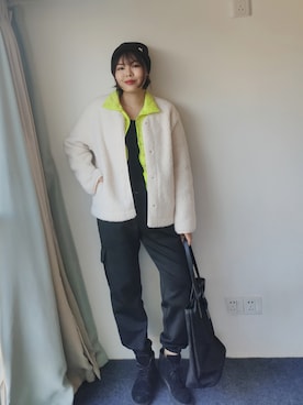 「UNIQUE（ユニーク）のアイテム」を使った、zhoucancanさん（レディース・156cm）の冬コーディネート