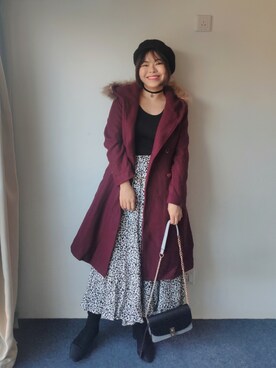 「通勤穿搭」｜「アイテム（ブーツ）」を使った、zhoucancanさん（レディース・156cm）の冬コーディネート
