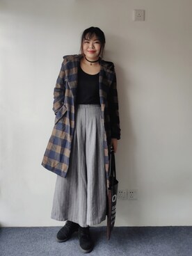 「通勤穿搭」｜「アイテム（ブーツ）」を使った、zhoucancanさん（レディース・156cm）の冬コーディネート