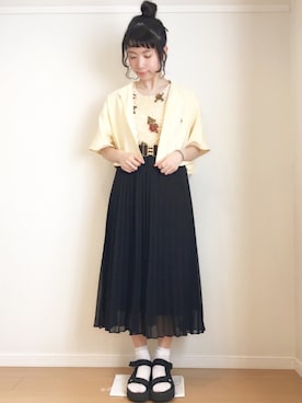 「UBIQ（ユービック）のUBIQ / PLATFORM SANDAL（サンダル）」を使った、＊kana＊さん（レディース・165cm）の春コーディネート