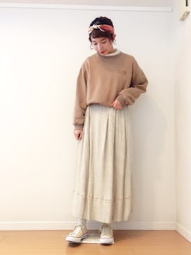 「VINTAGE（ヴィンテージ）のアイテム（その他ヘアアクセサリー）」を使った、＊kana＊さん（レディース・165cm）の冬コーディネート