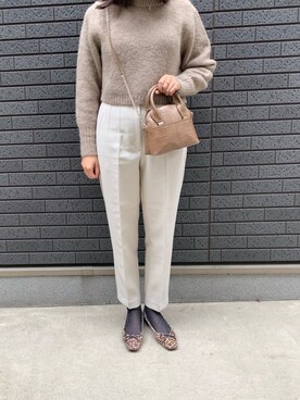 「Ameri（アメリ）のアイテム（レッグウェア）」を使った、ricoさん（レディース・161cm）の冬コーディネート