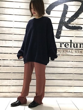 「BASERANGE（ベースレンジ）のアイテム」を使った、JOURNAL STANDARD relume 天王寺店 スタッフさん（レディース・162cm）の秋コーディネート