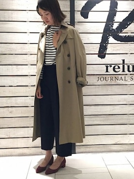 「JOURNAL STANDARD relume（ジャーナルスタンダード　レリューム）のアイテム（トレンチコート）」を使った、JOURNAL STANDARD relume 天王寺店 スタッフさん（レディース・160cm）の秋コーディネート