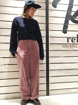 「BASERANGE（ベースレンジ）のアイテム」を使った、JOURNAL STANDARD relume 天王寺店 スタッフさん（レディース・154cm）の冬コーディネート