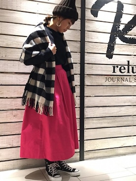 「TWEED MILL（ツイードミル）のアイテム」を使った、JOURNAL STANDARD relume 天王寺店 スタッフさん（レディース・154cm）の冬コーディネート