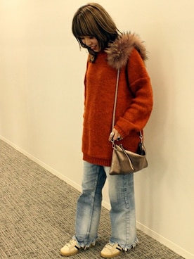 「GIANNI CHIARINI（ジャンニ キアリーニ）のアイテム」を使った、JOURNAL STANDARD relume 天王寺店 スタッフさん（レディース・150cm）の冬コーディネート