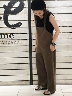 「relume」｜「アイテム（サロペット/オーバーオール）」を使った、JOURNAL STANDARD relume 天王寺店 スタッフさん（レディース・163cm）の夏コーディネート