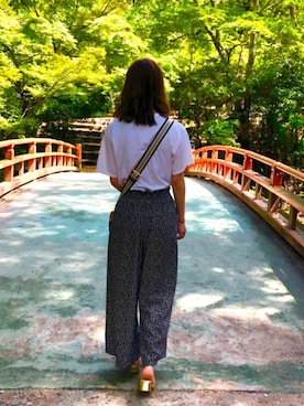 「fifth（フィフス）のシャーリングビスチェトップスセットアップ（セットアップ、ブラック系）」を使った、usaさん（レディース・158cm）の秋コーディネート