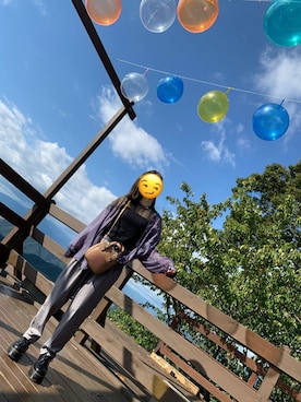 「RETRO GIRL（レトロガール）のバンドカラーシアーシャツ（シャツ/ブラウス、ブルー系）」を使った、usaさん（レディース・158cm）の秋コーディネート