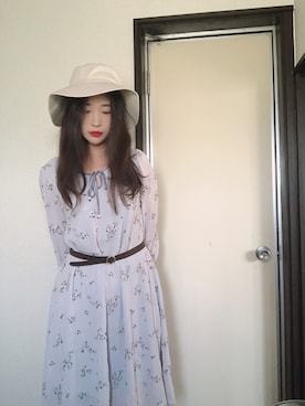 「日焼け対策」｜「アイテム（ワンピース/ドレス）」を使った、Christina さん（レディース・177cm）の夏コーディネート