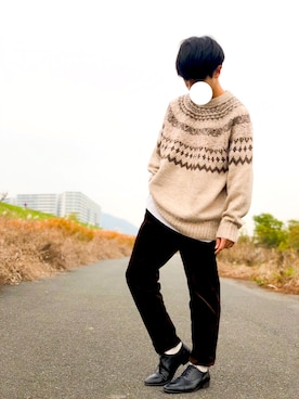 「ikka（イッカ）のTCワッフルレイヤードタンクトップ（タンクトップ）」を使った、KazuMaさん（メンズ・169cm）の冬コーディネート