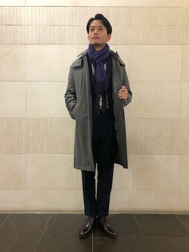 「SHIPS（シップス）のアイテム（ダウンジャケット/コート）」を使った、及川さん（メンズ・172cm）の秋コーディネート