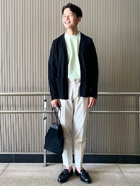 「アイテム（ハンドバッグ）」を使った、及川さん（メンズ・172cm）の夏コーディネート