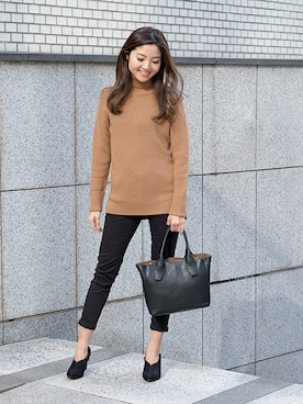 「アイテム（ブーティ）」を使った、NBB STAFF01さん（レディース・163cm）の冬コーディネート