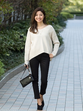 「black」｜NBB STAFF01さん（レディース・163cm）の冬コーディネート