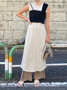 「BEAMS WOMEN（ビームス　ウィメン）のアイテム」を使った、伊波芳杏 よっぴーさん（レディース・162cm）の夏コーディネート