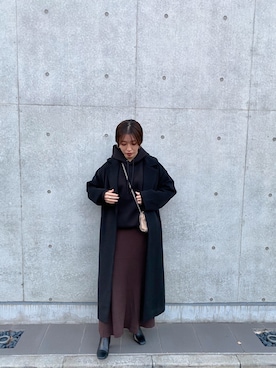 「AKTE」｜「アイテム（その他アウター）」を使った、伊波芳杏 よっぴーさん（レディース・162cm）の冬コーディネート