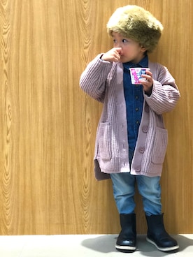 「フユコーデ」｜「アイテム（帽子）」を使った、SOraさん（キッズ・100cm）の秋コーディネート