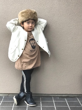 「シンプルおしゃれが好き」｜SOraさん（キッズ・100cm）の秋コーディネート