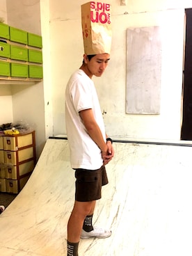 「OVERKILL inc.（オーバーキル）のアイテム」を使った、鍾皓宇さん（メンズ・172cm）の夏コーディネート