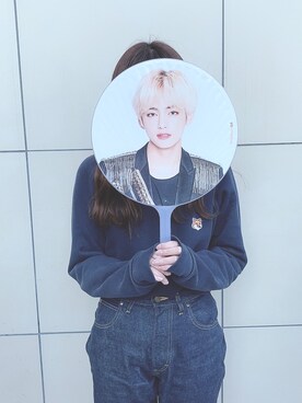 「BTS」｜「アイテム（スウェット）」を使った、aiさん（レディース・156cm）の冬コーディネート