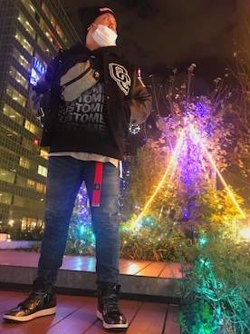 「TELFAR」｜「アイテム（スタジャン）」を使った、R・Tさん（メンズ・163cm）の秋コーディネート