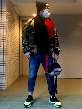 「シュプリーム」｜「アイテム（MA-1）」を使った、R・Tさん（メンズ・163cm）の秋コーディネート