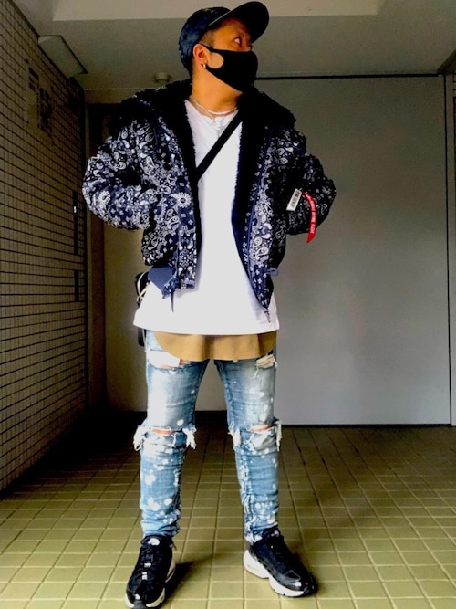 帽子 ブルー系 を使った Nike の人気ファッションコーディネート 髪型 ベリーショートヘアー Rbf