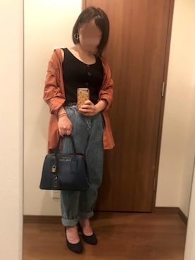 「chocomee（チョコミー）のアイテム（デニムパンツ）」を使った、hiiさん（レディース・147cm）の秋コーディネート
