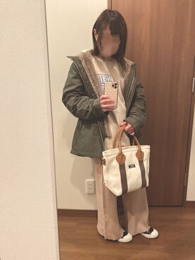 「DEUS EX MACHINA（デウスエクスマキナ）のアイテム（スウェット）」を使った、hiiさん（レディース・147cm）の冬コーディネート