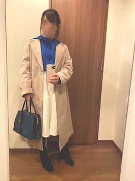 「Simplicite（サンプリシテ）のアイテム（トレンチコート）」を使った、hiiさん（レディース・147cm）の冬コーディネート