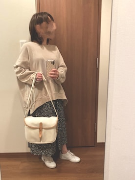「chocomee（チョコミー）のアイテム（スウェット）」を使った、hiiさん（レディース・147cm）の冬コーディネート