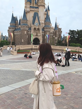 「アイボリー」｜「アイテム（トレンチコート）」を使った、naccoさん（レディース・150cm）の春コーディネート