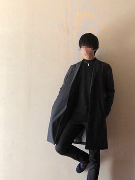「NANO universe（ナノユニバース）のアイテム（チェスターコート）」を使った、あきさん（メンズ・170cm）の冬コーディネート